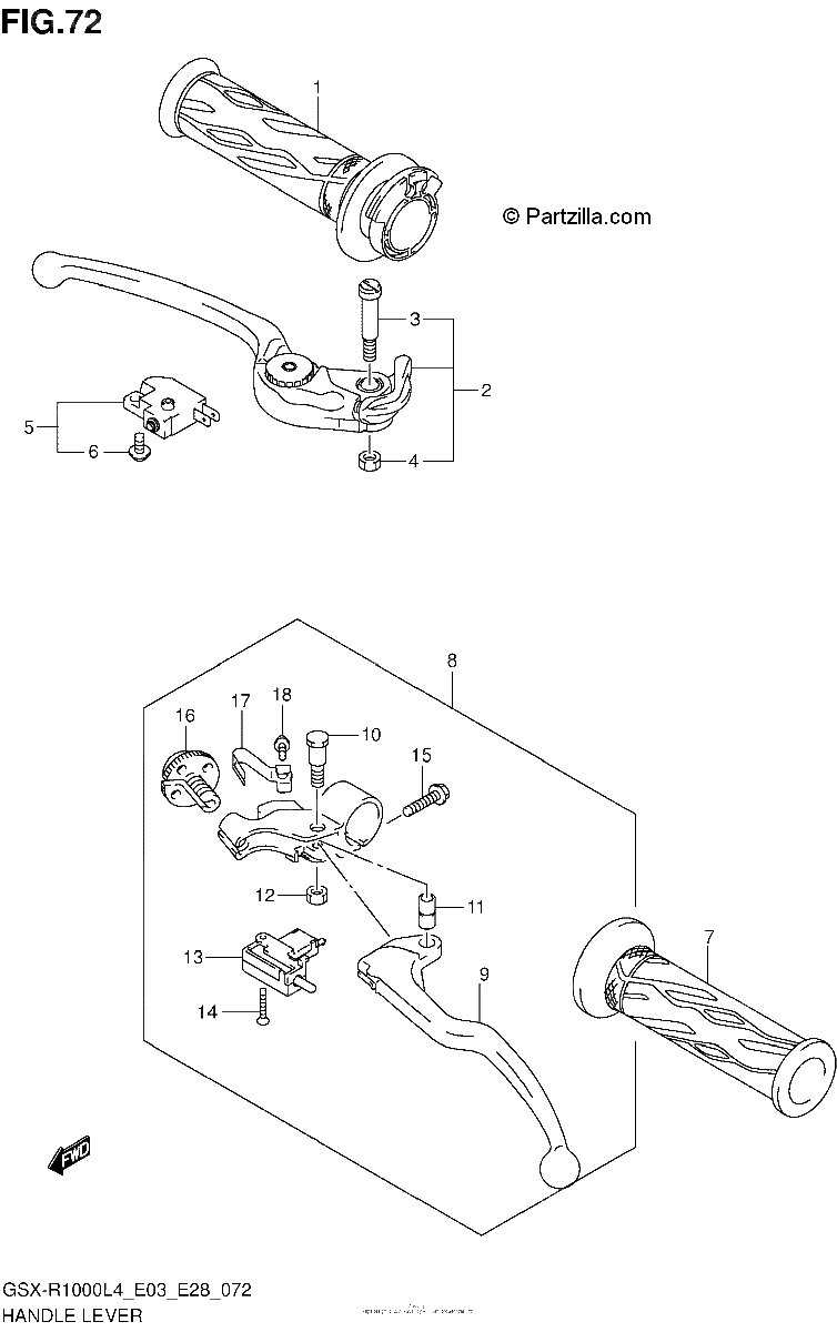 Diagrama de HANDLE LEVER