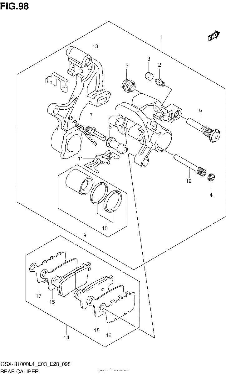 Diagrama de REAR CALIPER