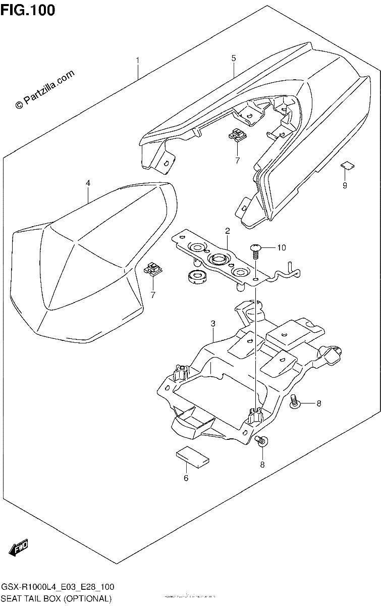 Diagrama de SEAT TAIL BOX OPTIONAL