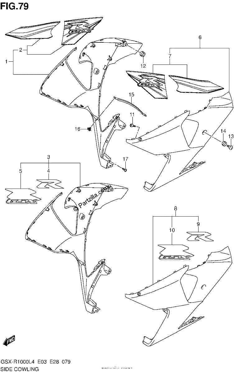 Diagrama de SIDE COWLING