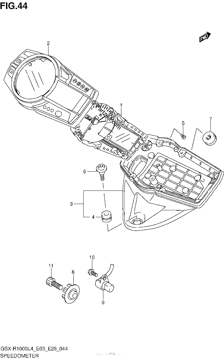 Diagrama de SPEEDOMETER GSX R1000L4 E33