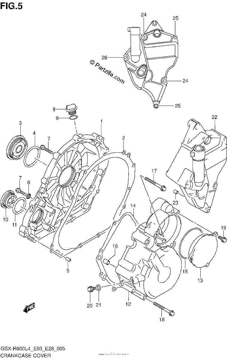 Diagrama de CRANKCASE COVER