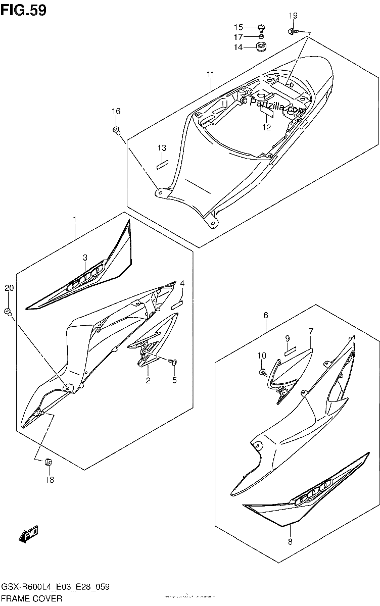 Diagrama de FRAME COVER AGQ