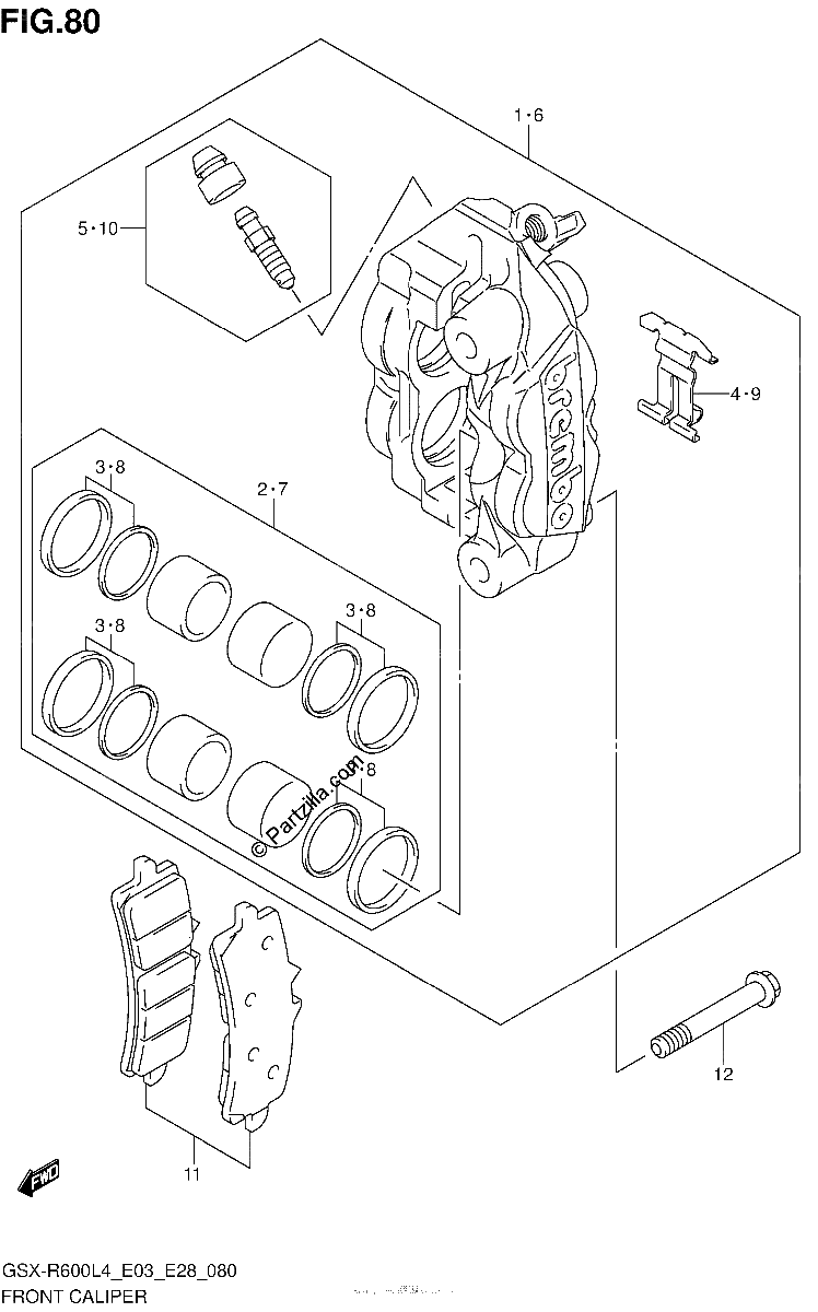 Diagrama de FRONT CALIPER