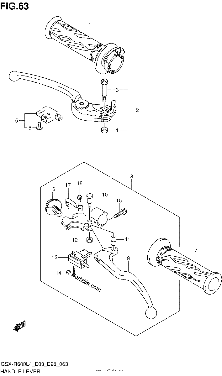 Diagrama de HANDLE LEVER