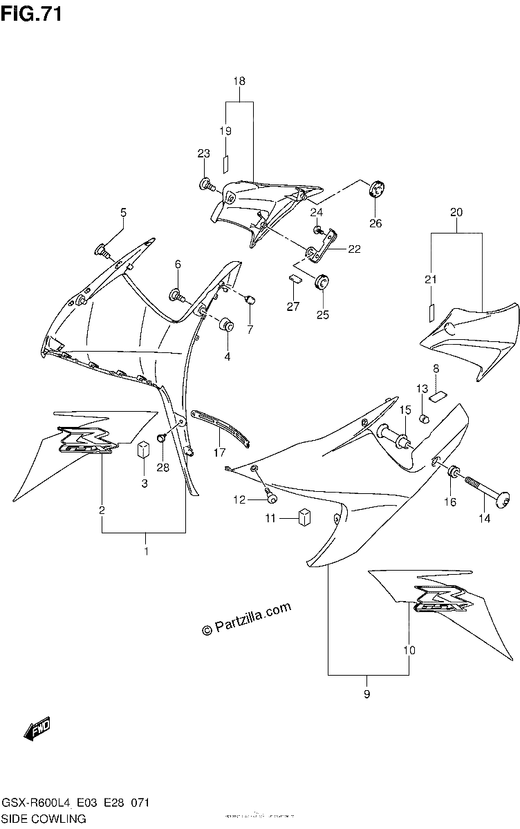Diagrama de SIDE COWLING AR5