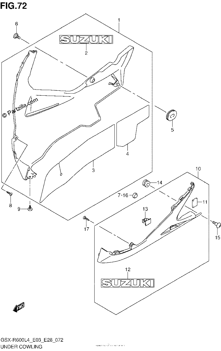 Diagrama de UNDER COWLING