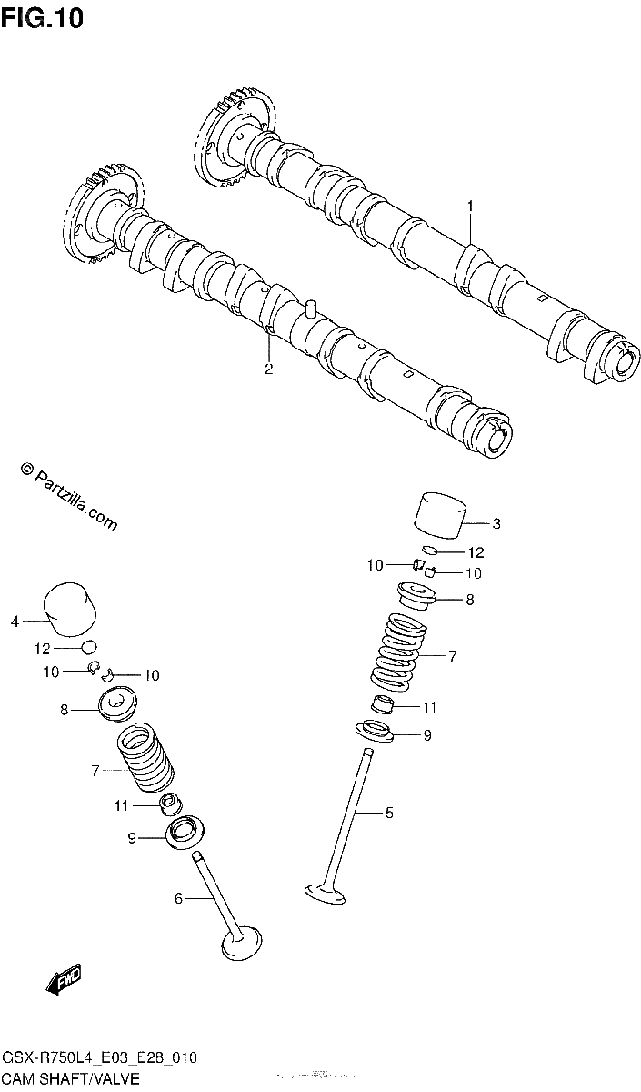Diagrama de CAM SHAFT VALVE
