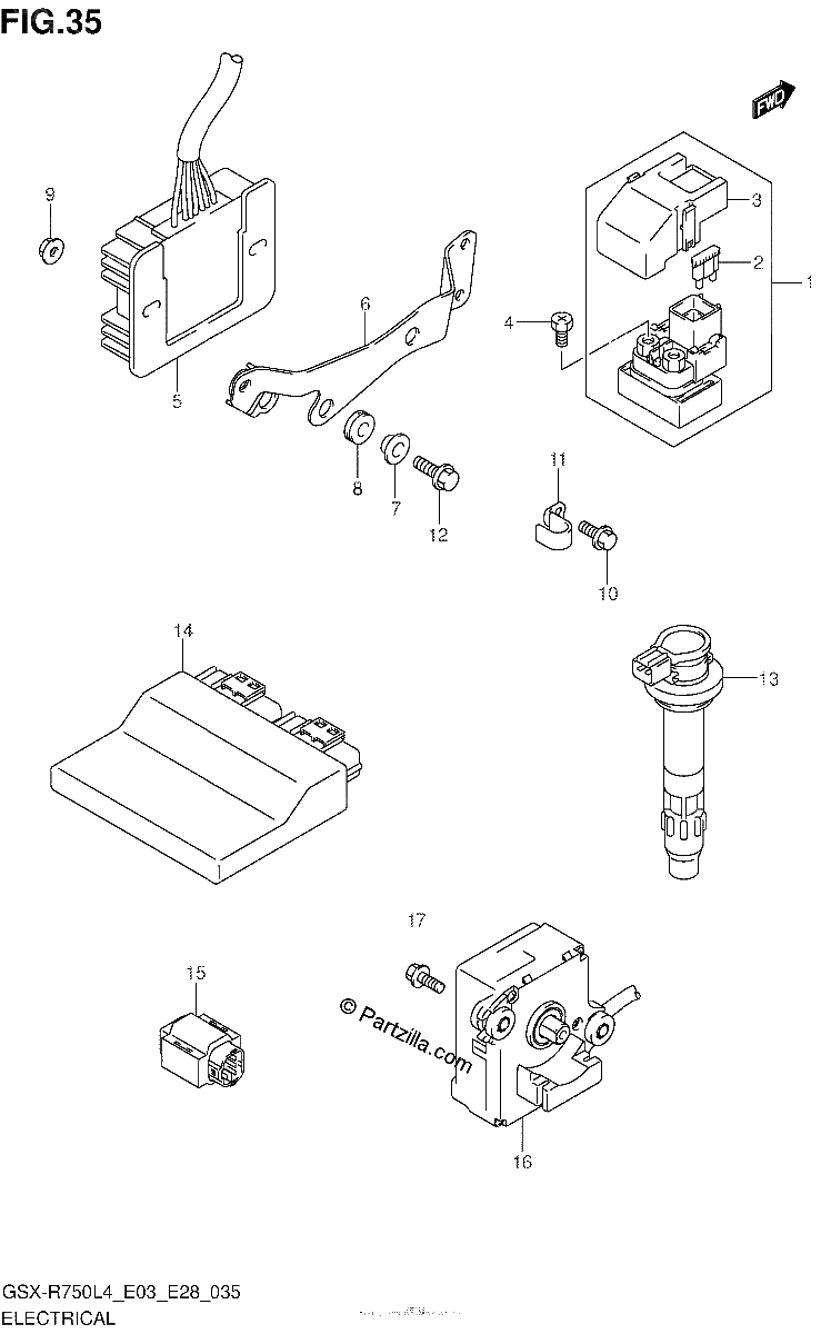 Diagrama de ELECTRICAL GSX R750L4 E03
