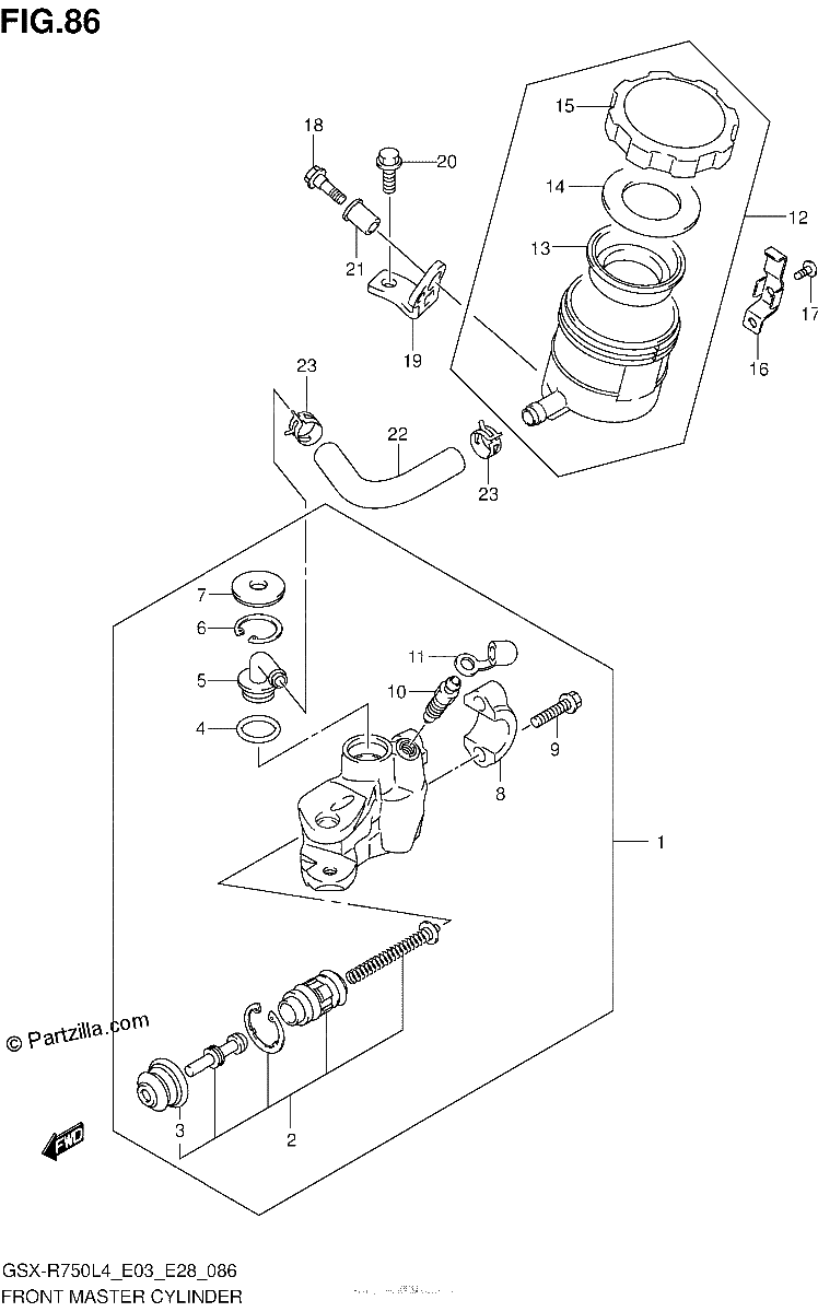 Diagrama de FRONT MASTER CYLINDER