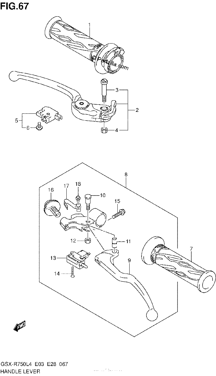Diagrama de HANDLE LEVER