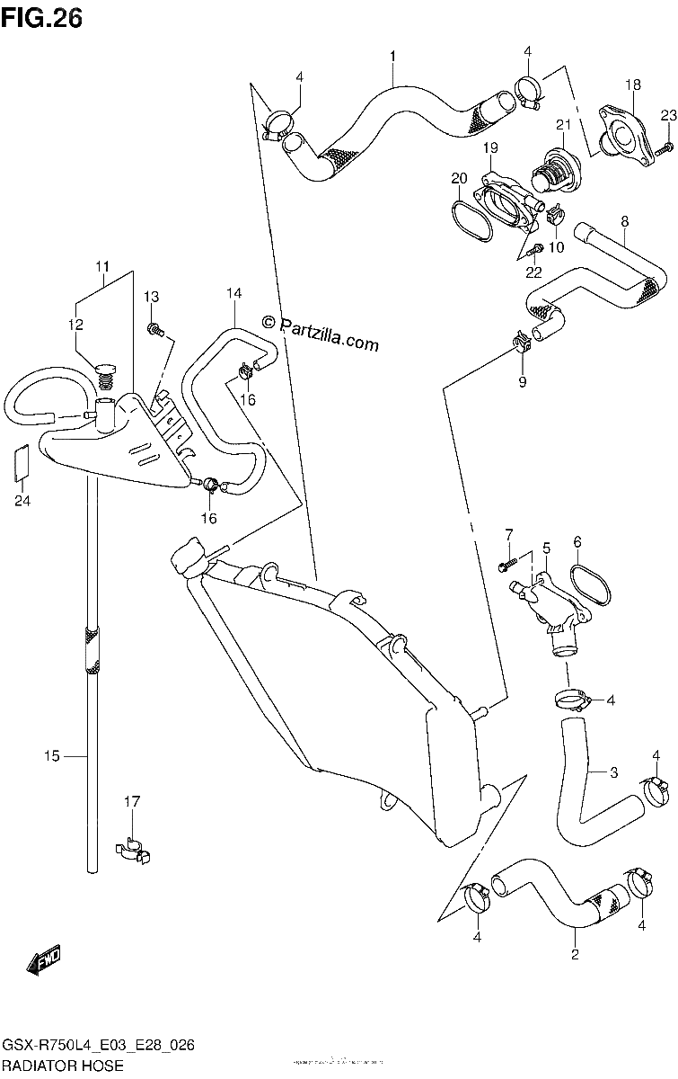 Diagrama de RADIATOR HOSE
