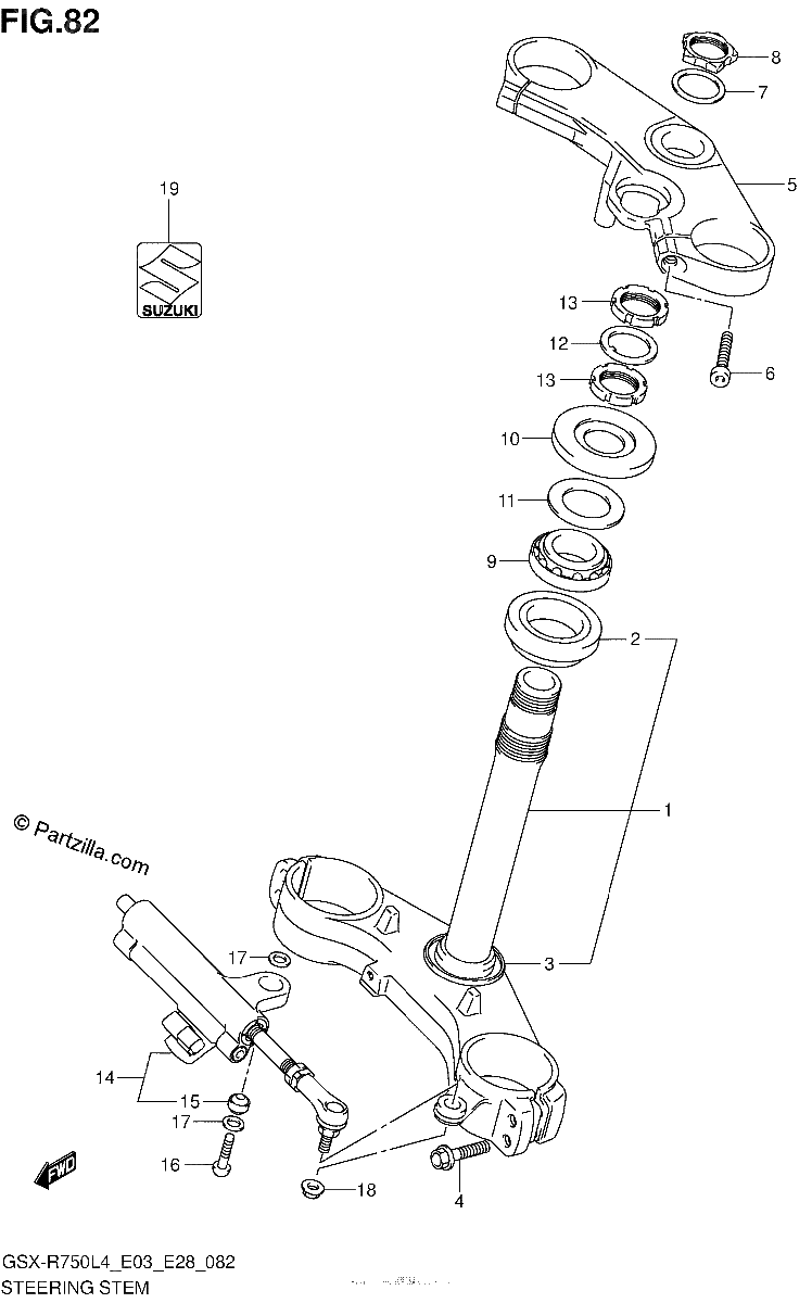 Diagrama de STEERING STEM