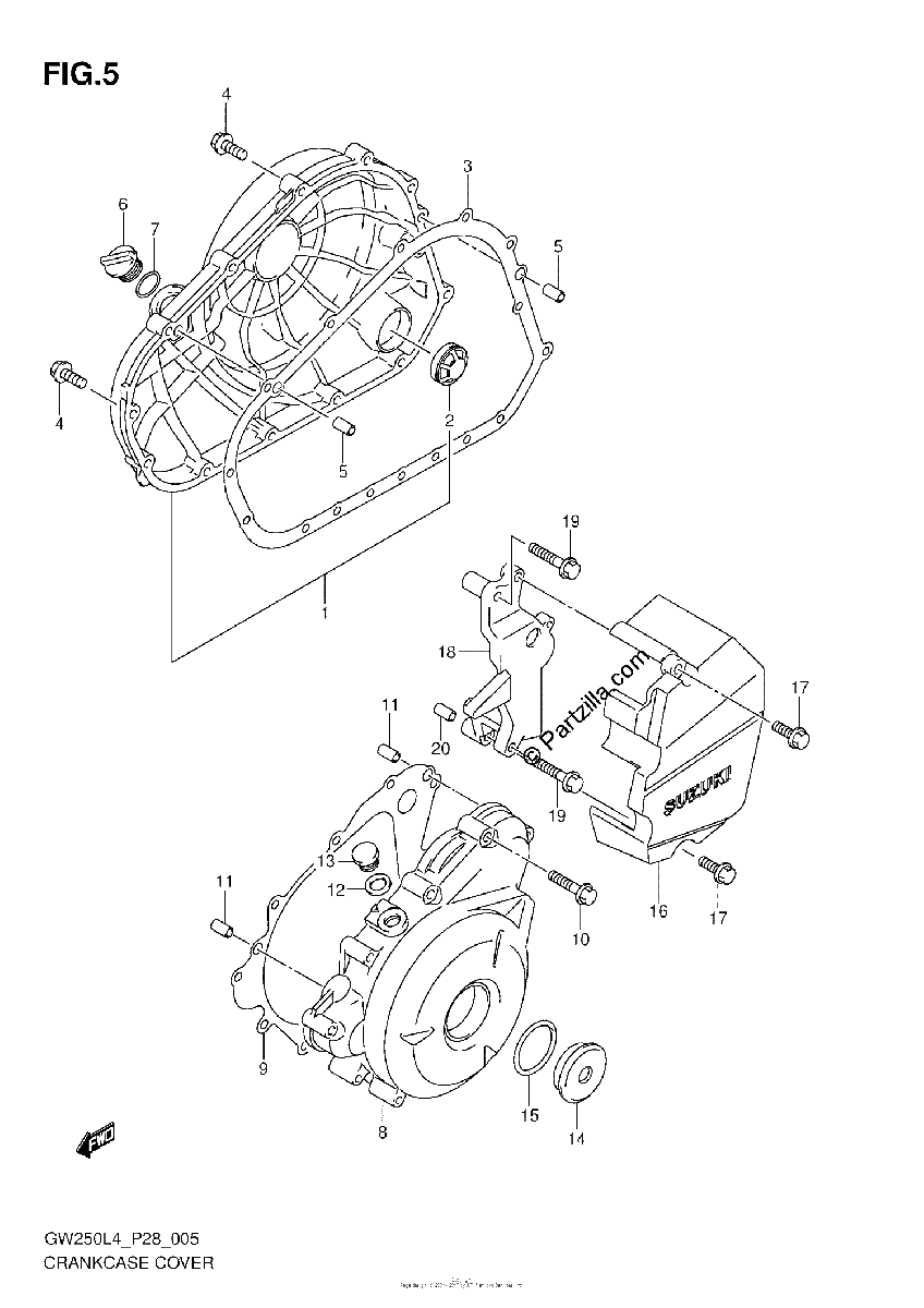 Diagrama de CRANKCASE COVER