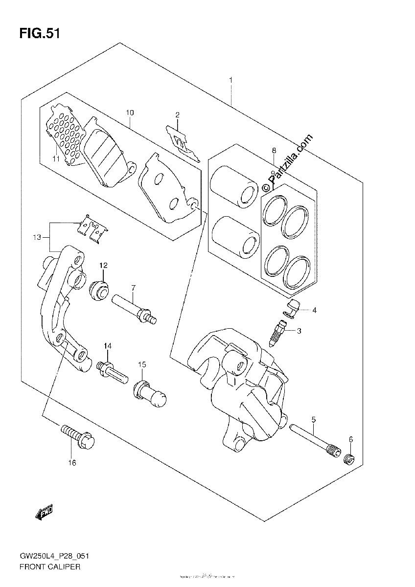 Diagrama de FRONT CALIPER