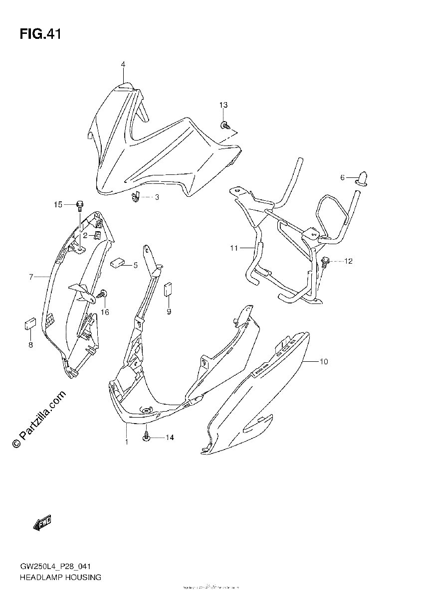 Diagrama de HEADLAMP HOUSING