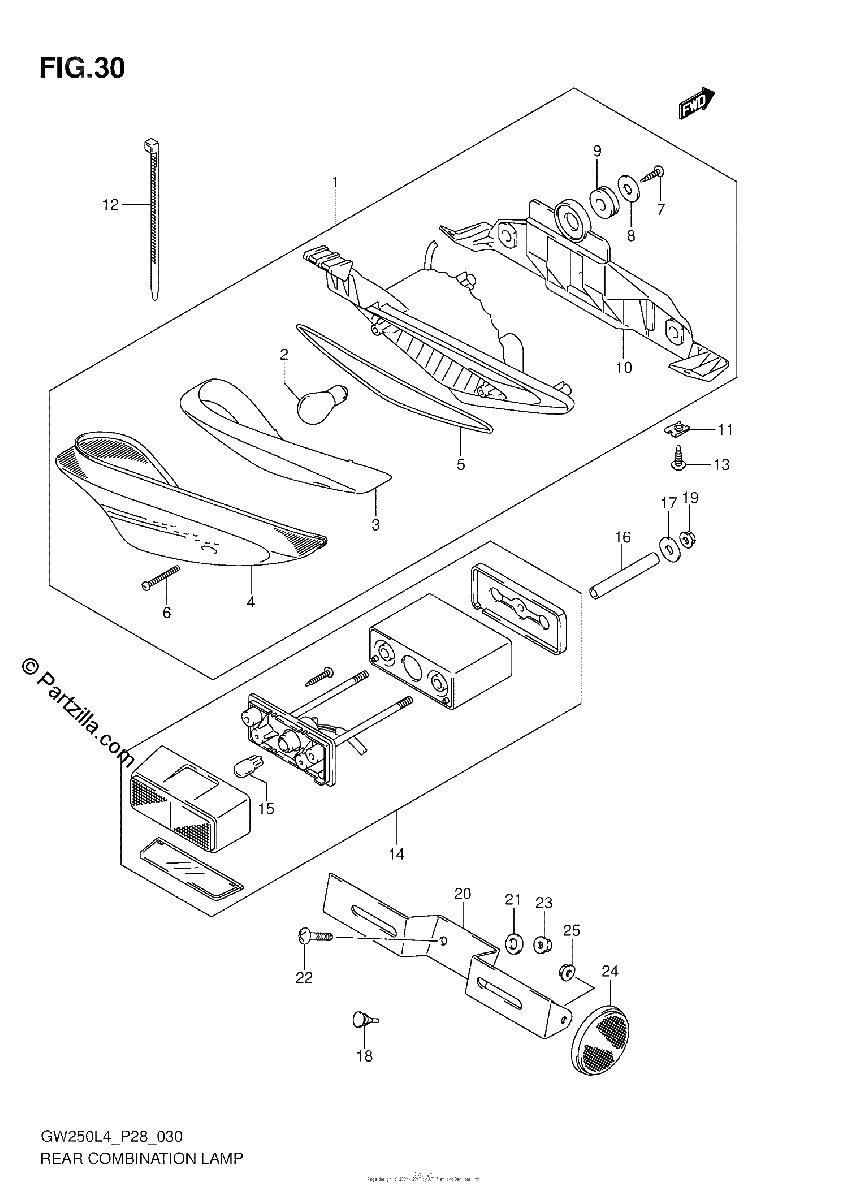 Diagrama de REAR COMBINATION LAMP