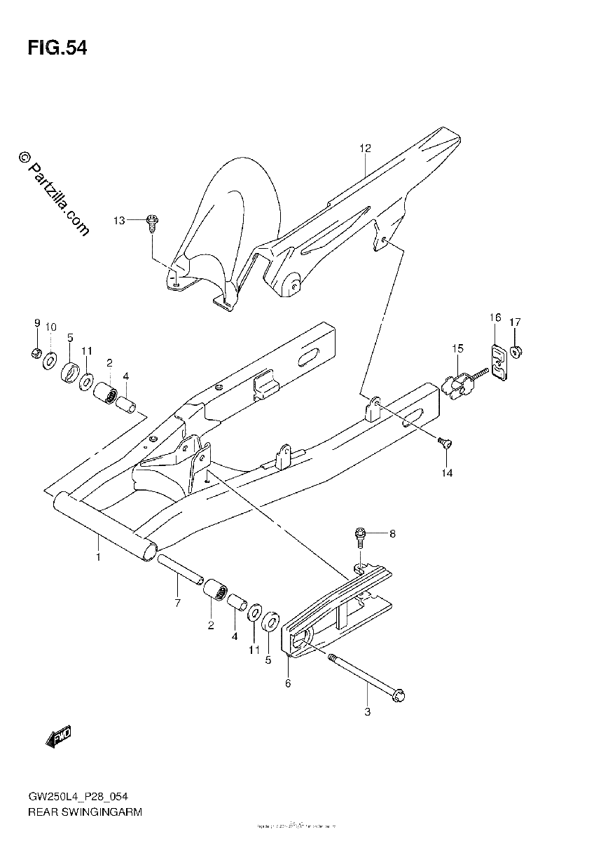 Diagrama de REAR SWINGINGARM