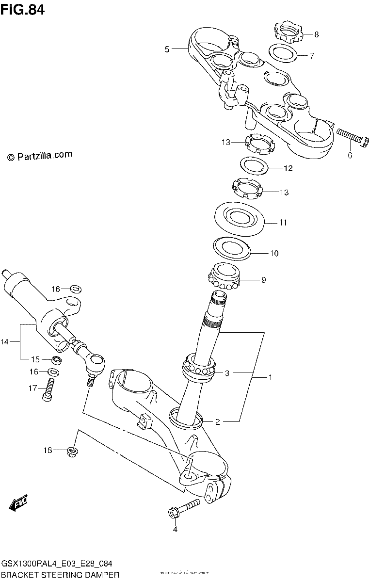Diagrama de BRACKET STEERING DAMPER