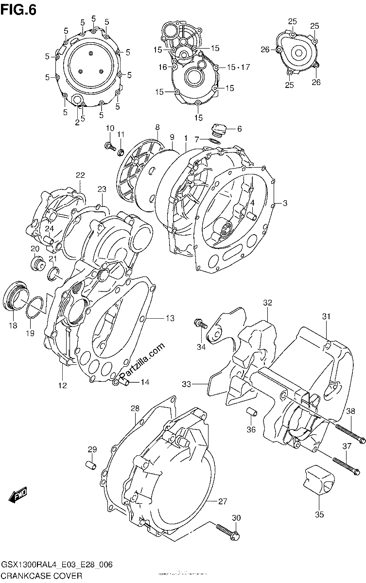 Diagrama de CRANKCASE COVER