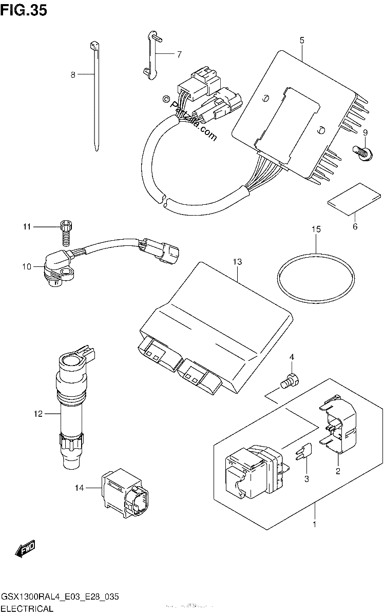 Diagrama de ELECTRICAL GSX1300RAL4 E28