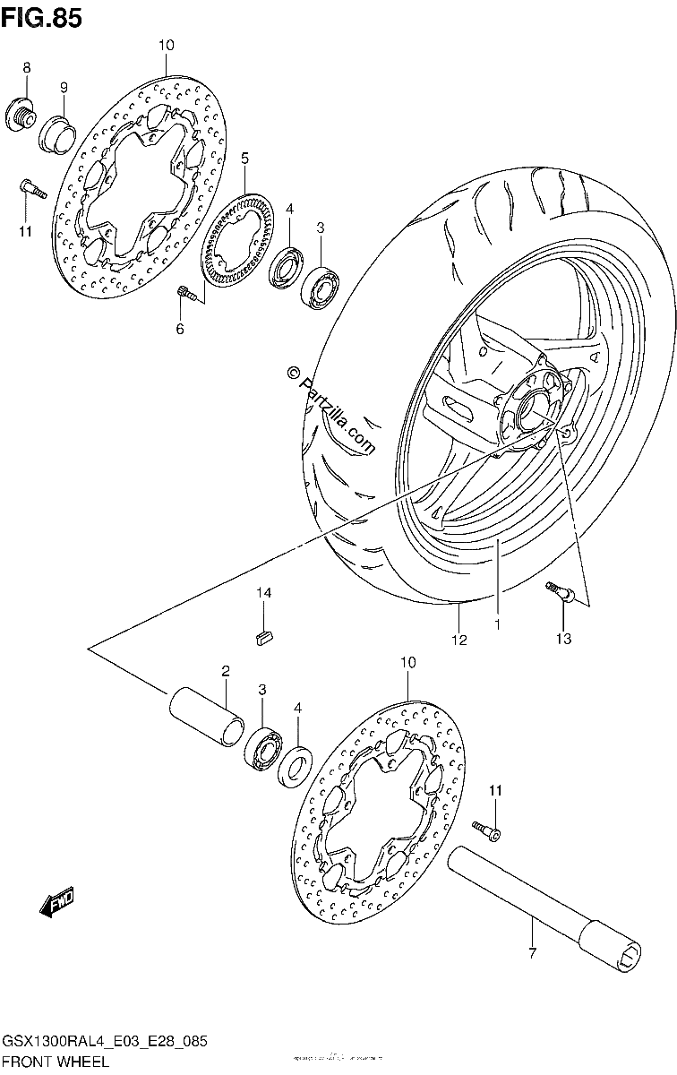 Diagrama de FRONT WHEEL