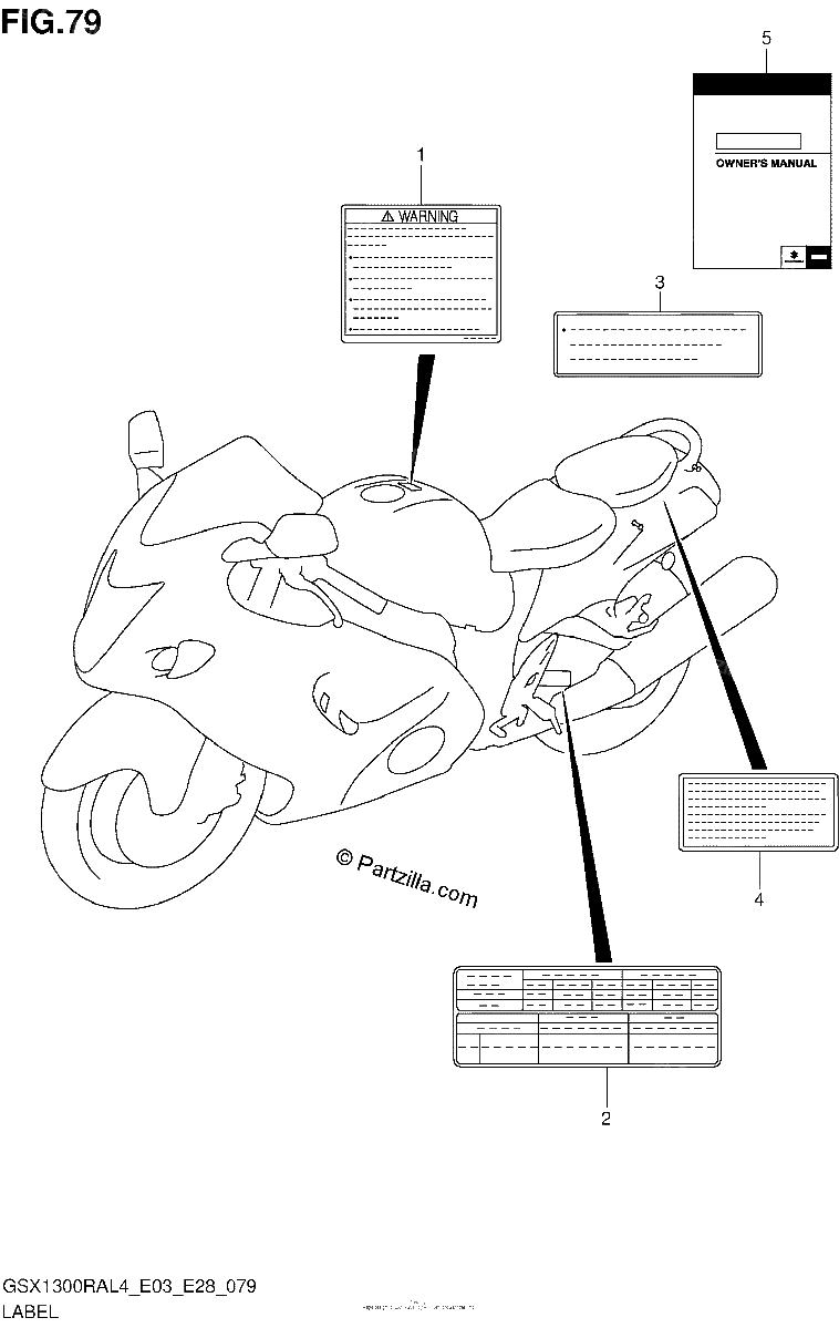 Diagrama de LABEL GSX1300RAL4 E03