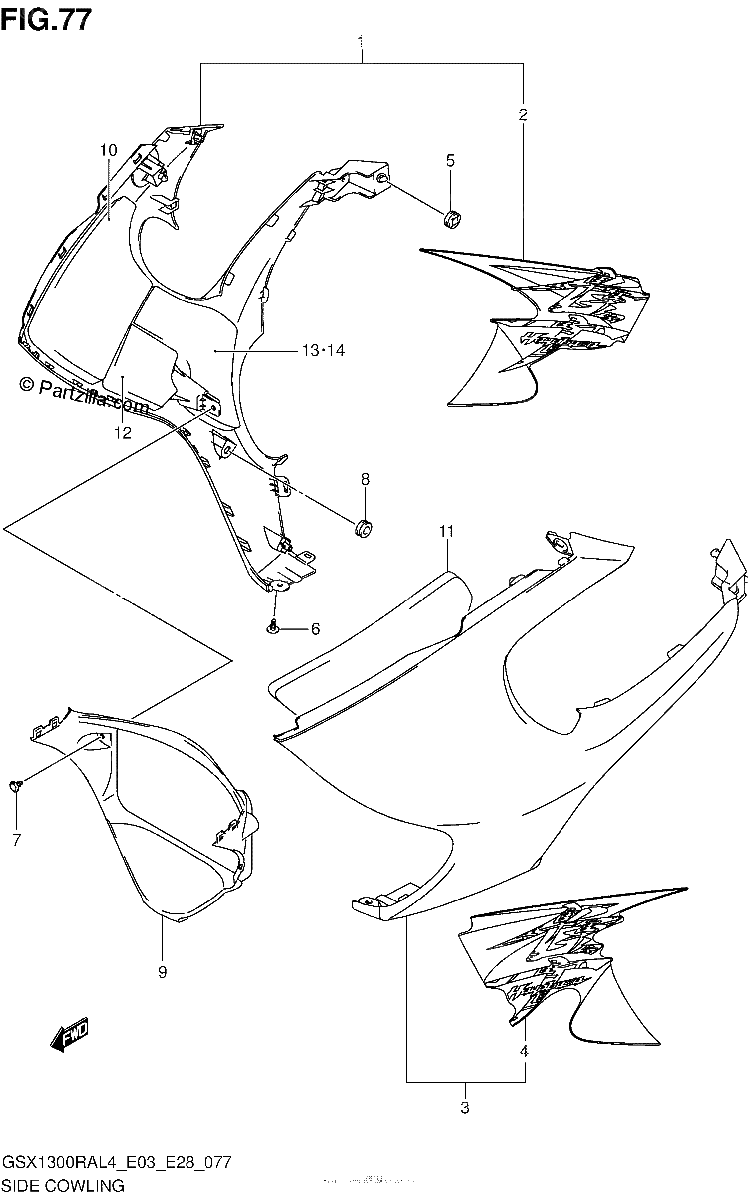 Diagrama de SIDE COWLING