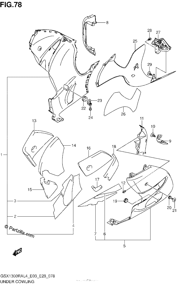 Diagrama de UNDER COWLING