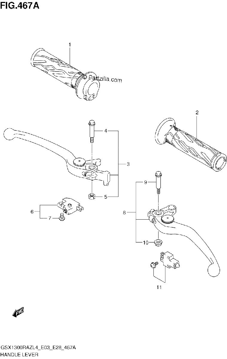 Diagrama de HANDLE LEVER