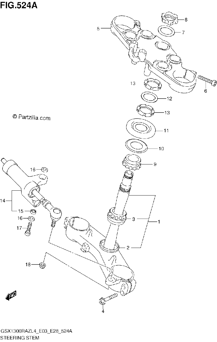 Diagrama de STEERING STEM