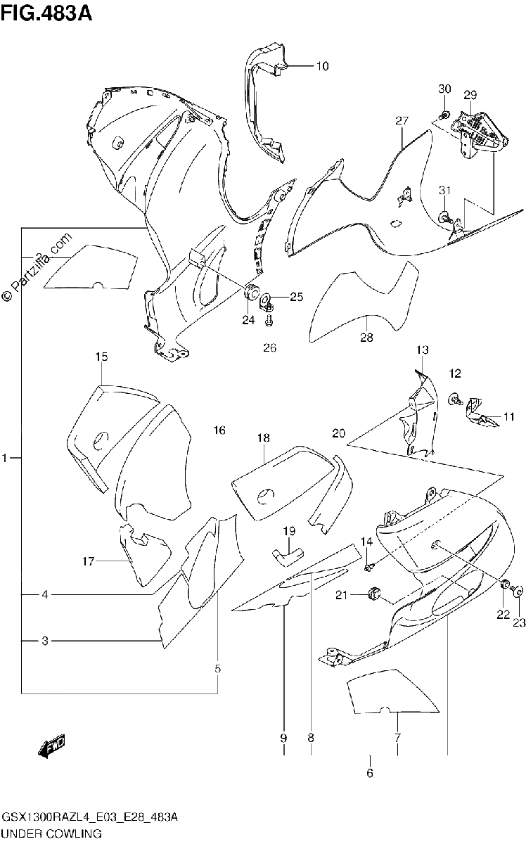 Diagrama de UNDER COWLING
