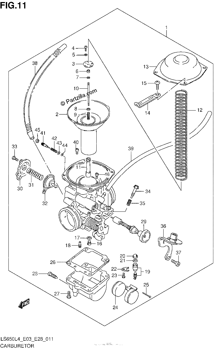 Diagrama de CARBURETOR LS650L4 E03