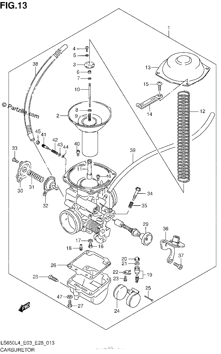 Diagrama de CARBURETOR LS650L4 E33