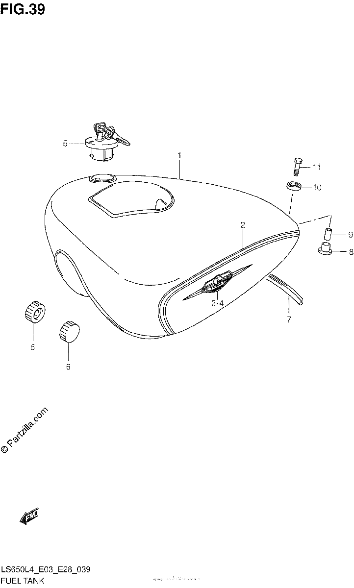 Diagrama de FUEL TANK LS650L4 E33