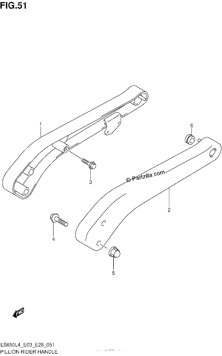 Diagrama de PILLION RIDER HANDLE