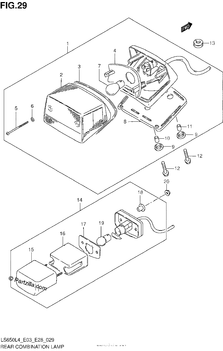 Diagrama de REAR COMBINATION LAMP
