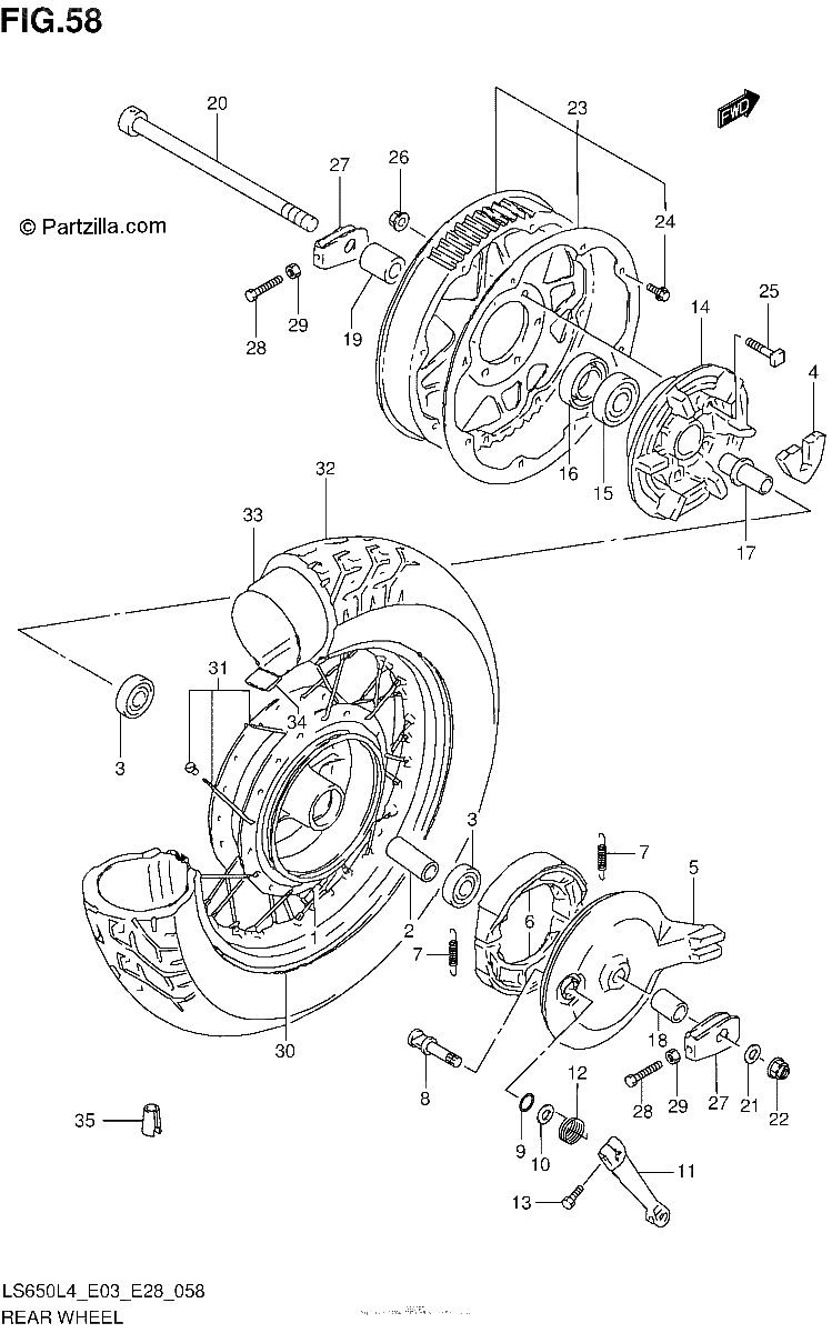 Diagrama de REAR WHEEL
