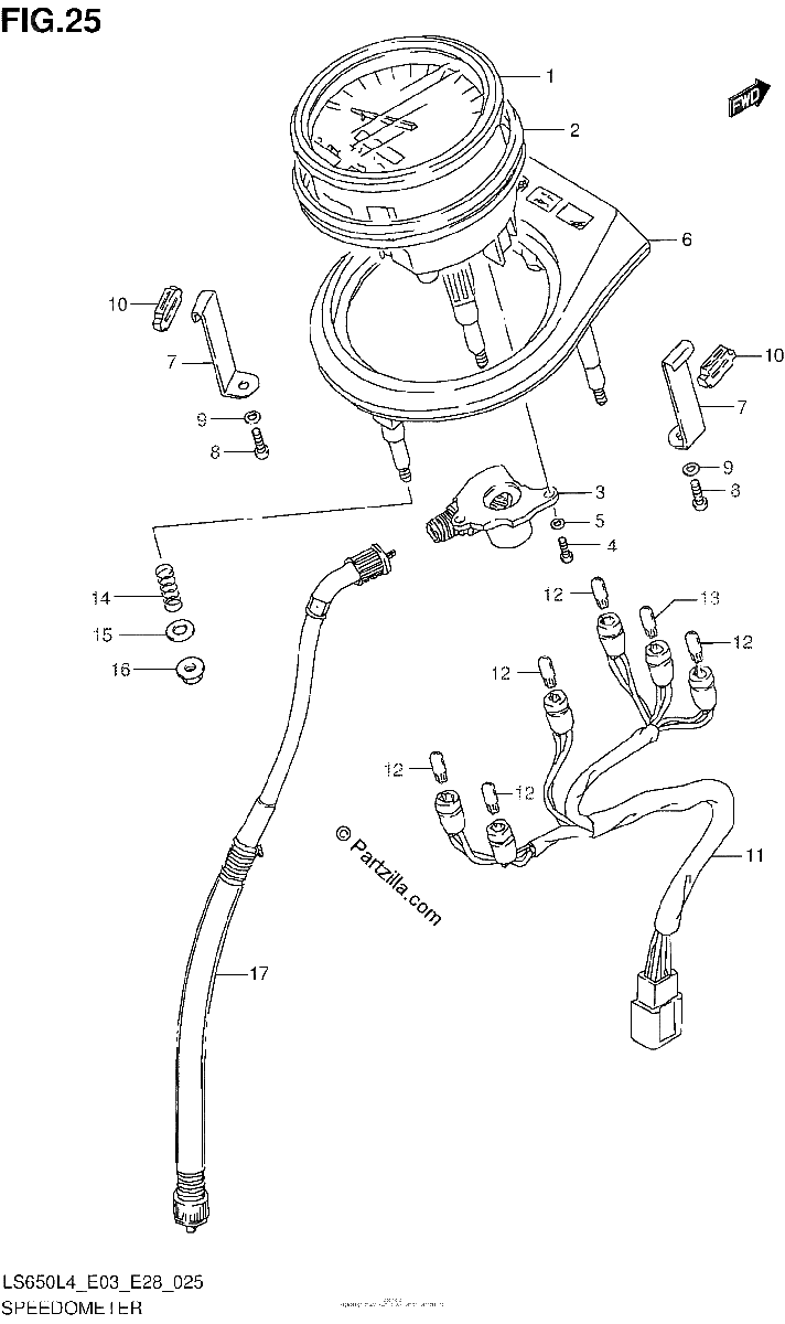 Diagrama de SPEEDOMETER LS650L4 E28