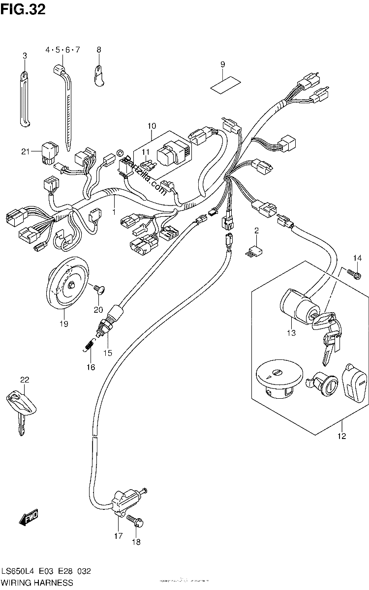 Diagrama de WIRING HARNESS LS650L4 E33