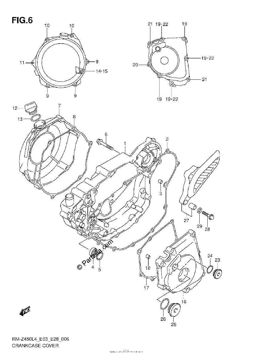 Diagrama de CRANKCASE COVER