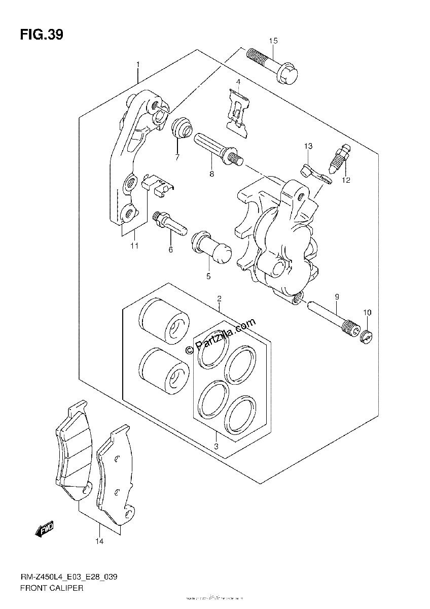 Diagrama de FRONT CALIPER