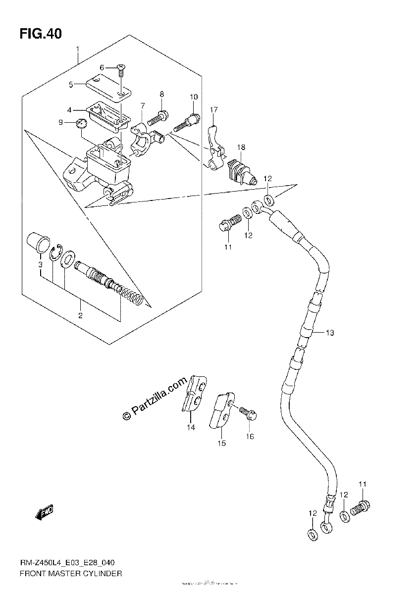 Diagrama de FRONT MASTER CYLINDER