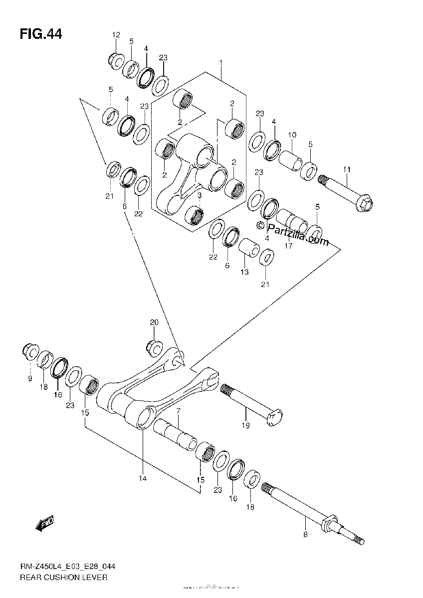 Diagrama de REAR CUSHION LEVER