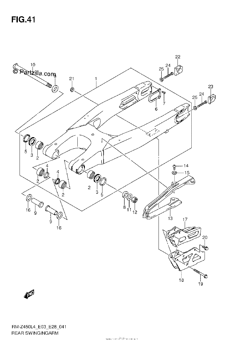 Diagrama de REAR SWINGINGARM