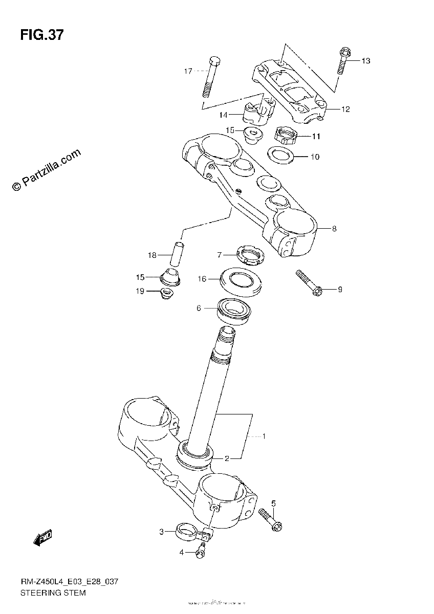 Diagrama de STEERING STEM