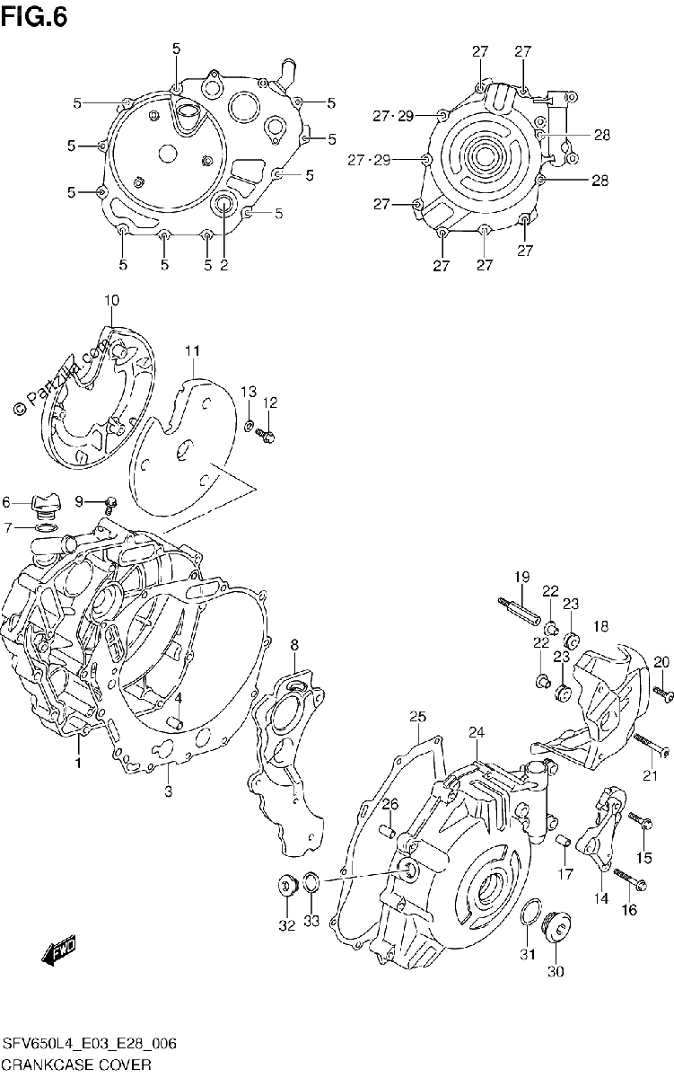 Diagrama de CRANKCASE COVER