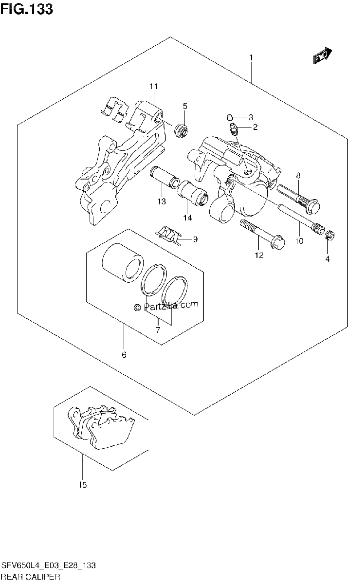 Diagrama de REAR CALIPER SFV650AL4 E28