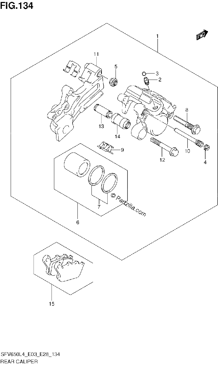Diagrama de REAR CALIPER SFV650AL4 E33