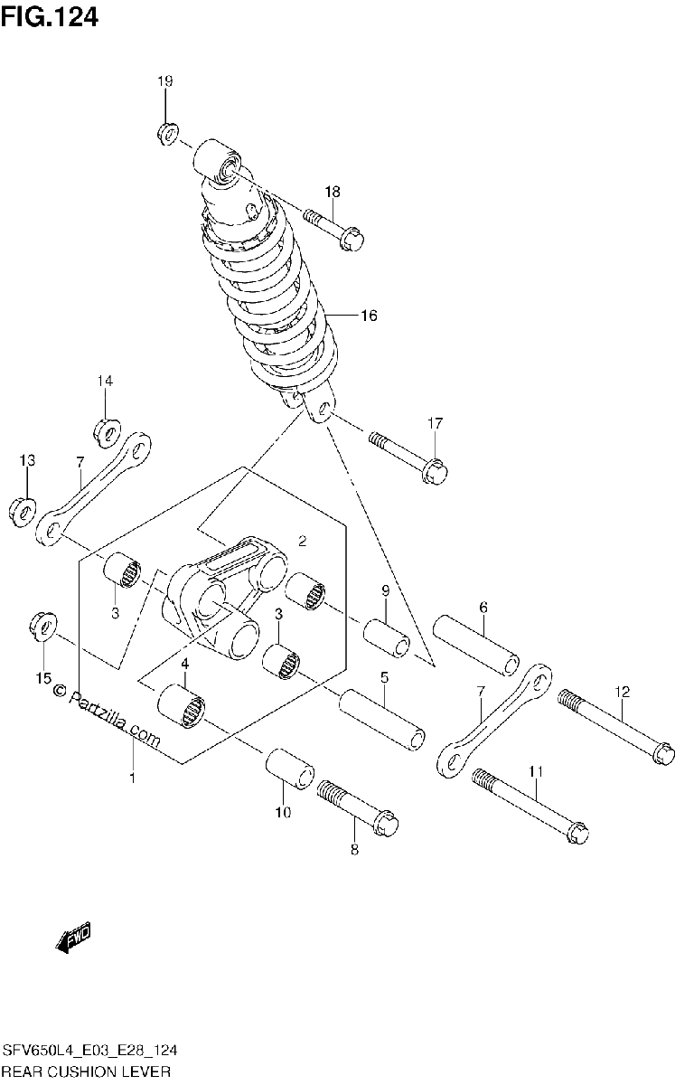 Diagrama de REAR CUSHION LEVER SFV650AL4 E33